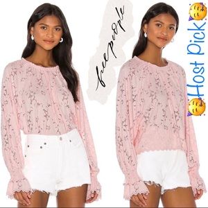 *NEW* Free People Floral Lace Blouse S